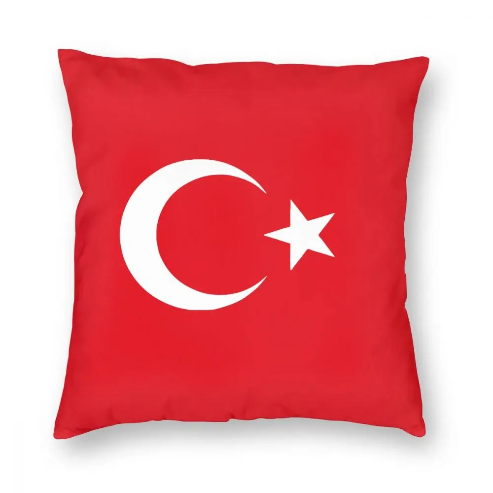 Turkey Turkiye Flag Throw Pillow Cover Polyester Cushions for Sofa Turkish Funny Cushion Covers