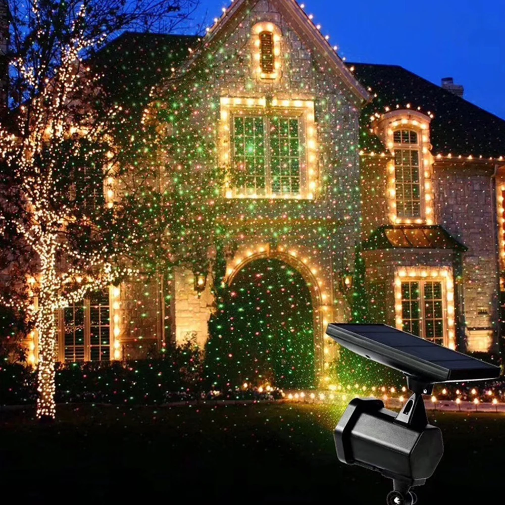 Holiday Solar Fairy Sky Star Spotlight DJ Disco Stage Effect Light for Wedding New Year Christmas Party Garden Landscape Decor