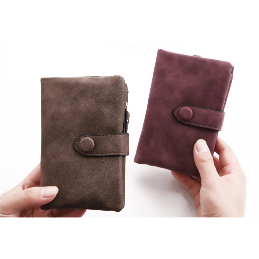 2024 dreifach gefaltete kurze Damen brieftaschen mit Münz reiß verschluss tasche minimalist isch gefroste tes weiches Leder Damen Geldbörsen