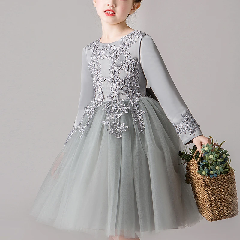 Kids Dresses For Girls Wedding Party Frock Flower Ball Gown Princess Summer Girls Dress Children\'s Tutu Embroidery Short Dress