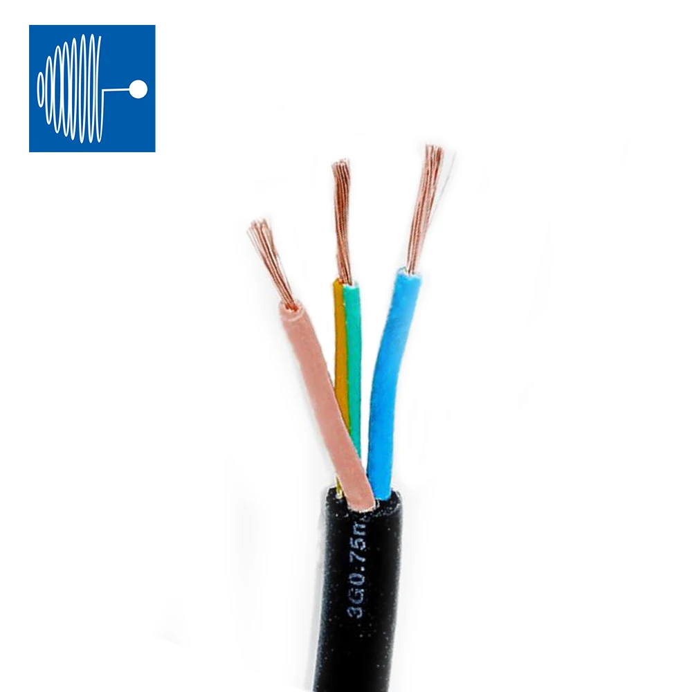 H05RN-F VDE European Standard 40-90 degree 0.5/0.75/1.0/1.5mm silicon insulated power cord with Round Cords 2C 3C 4C 5C