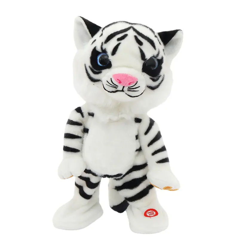 Jouet robot tigre en peluche électronique pour enfants, chanson phtalchantante, tête de jet, musique électrique, animal de compagnie robotique, cadeau de Noël