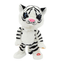 Robot Tiger Toy Dancing Singing Song Electronic Plush Animal Throw Head Electric Music Robotic Tiger Pet For Kids Christmas Gift