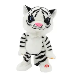 Robot Tiger Toy Dancing Singing Song Electronic Plush Animal Throw Head Electric Music Robotic Tiger Pet For Kids Christmas Gift