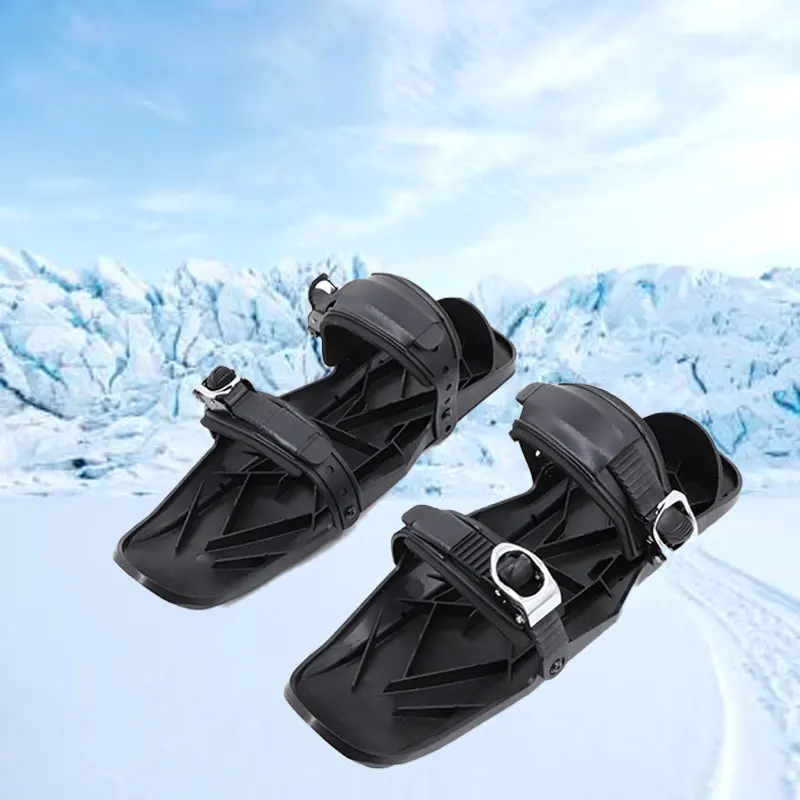 

Nylon Adult Black Neutral Winter Ski Shoes, Two-Way Skis, Mini Snow Skating Outdoor Sports Skiing, Snowboard