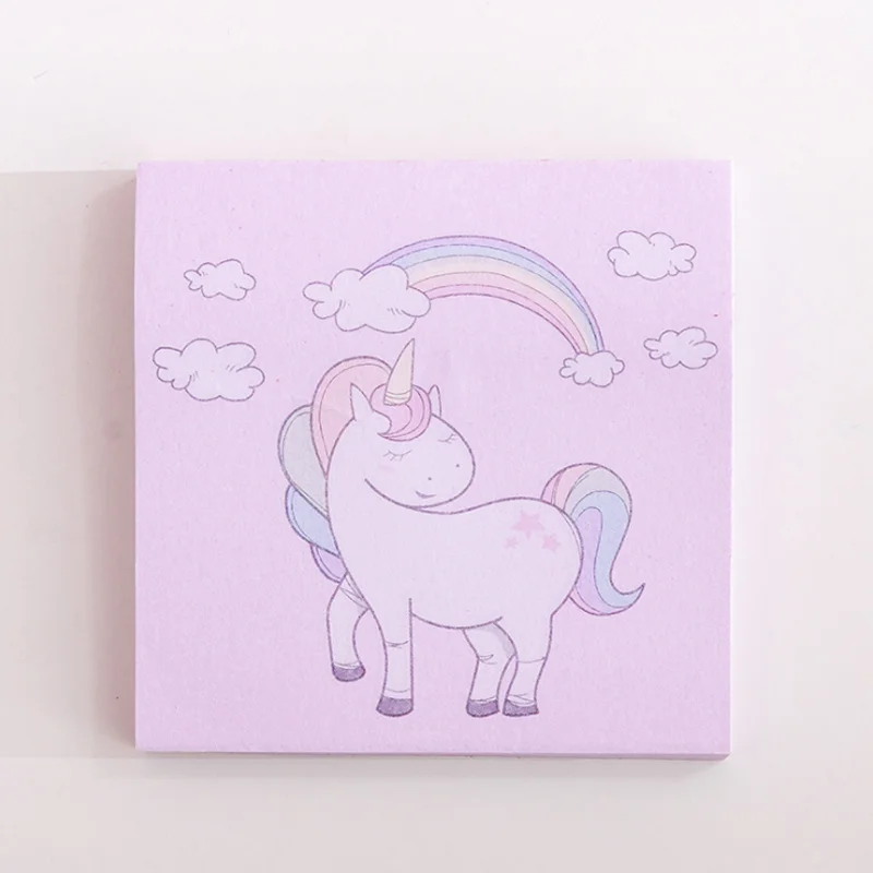 Notas adhesivas de unicornio de fantasía Kawaii, Bloc de notas de planificador en forma de lágrima, Bloc de notas, álbum de recortes, suministros escolares de oficina, pegatinas de papelería, 1 ud.