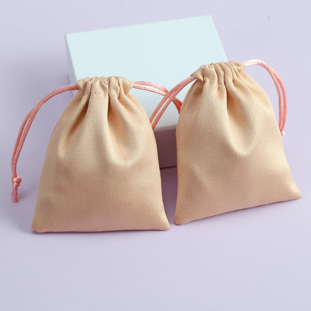 50pcs Velvet Suede Pouches Luxury Jewelry Packaging Display Flannel Drawstring Packing Gift Bags & Pouches Can Personalized