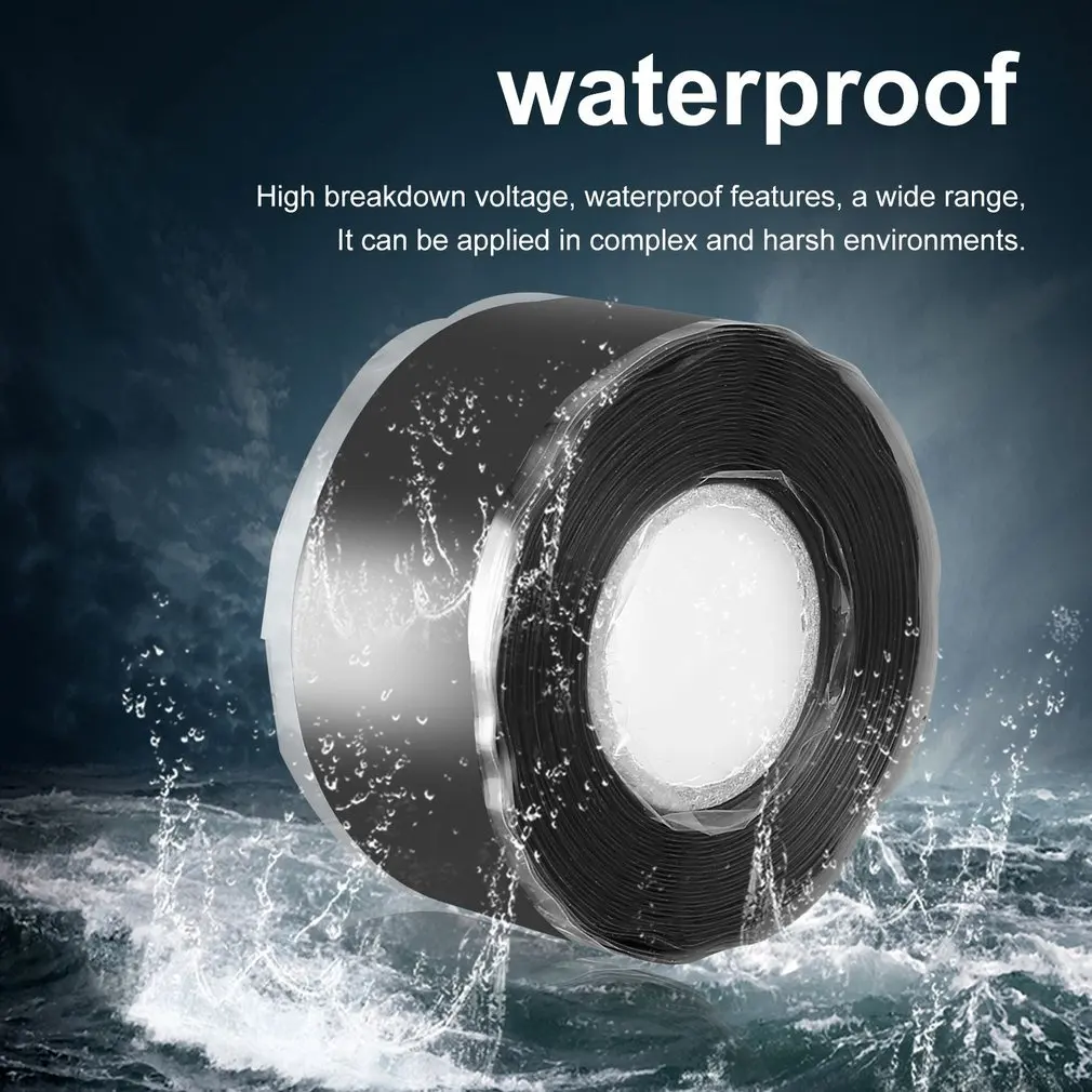 1.5/3M Multi-Purpose Self-Adhesive Strong Black Rubber Silicone Repair Waterproof Bonding Tape Rescue Self Fusing Wire