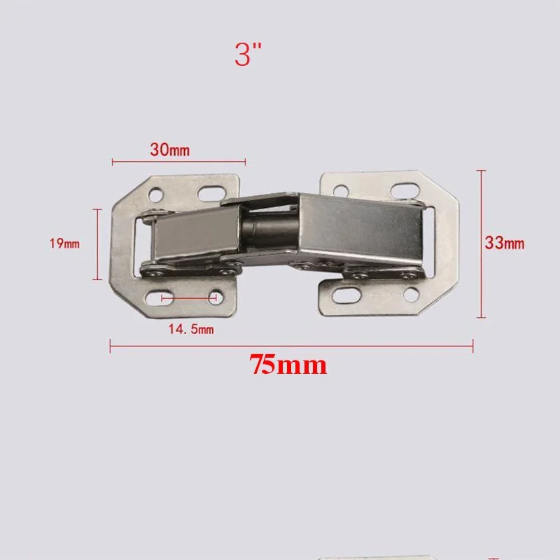 3-4 Inch 90 Degree Thicken Free Drilling Hole Cabinet Door Soft Closing Hydraulic Buffer Hinge Furniture Hardware