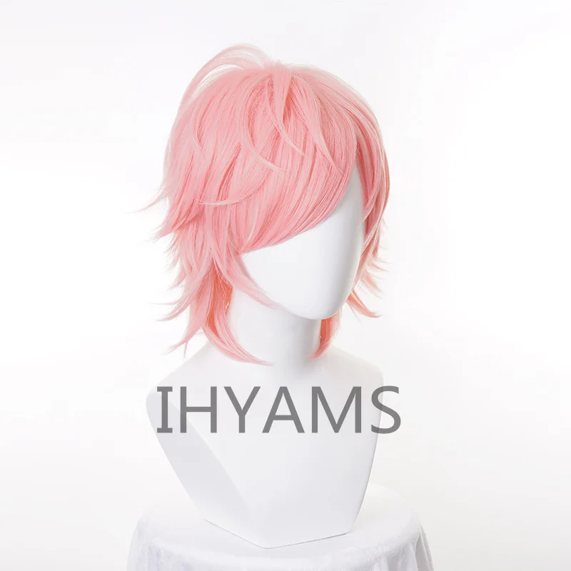 Ayato Yuri розовый короткий Косплей парик косплей Хэллоуин ролевая игра + Бесплатный парик шапочка