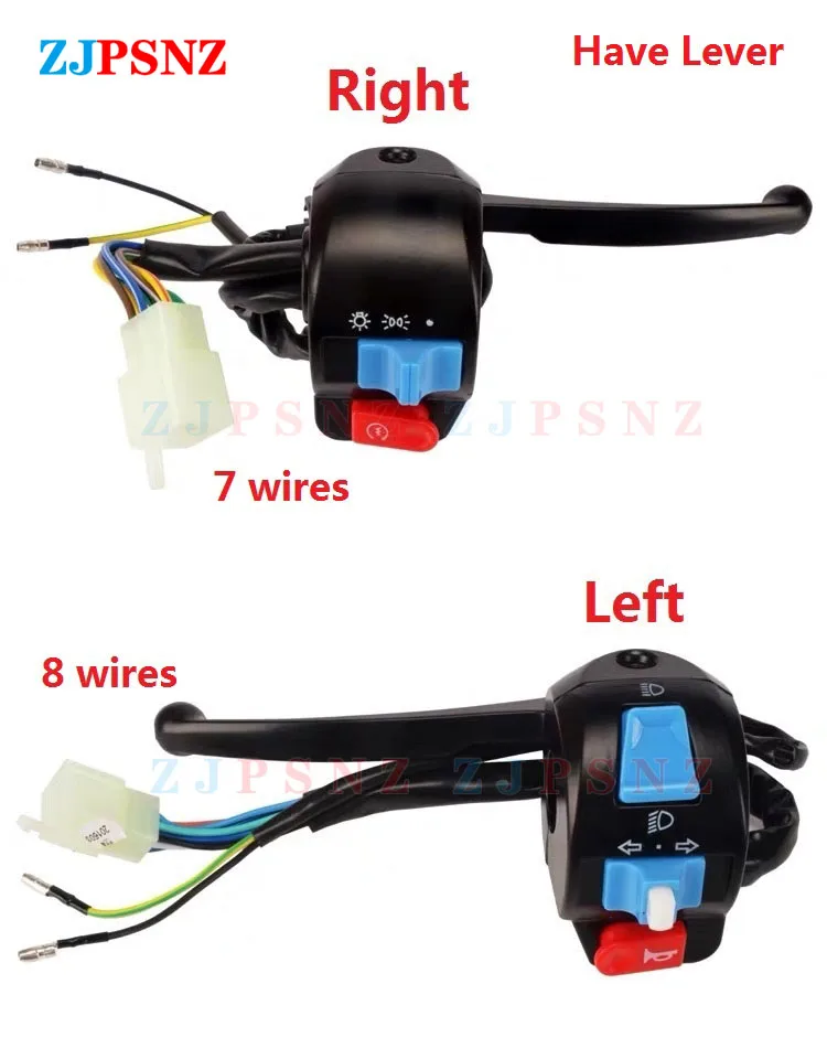 Motorcycle Scooter E-bike Left and Right Handlebar Control Switch Horn Turn Signal 12V Waterproof For GY6 50CC 125CC 150CC 1Pair