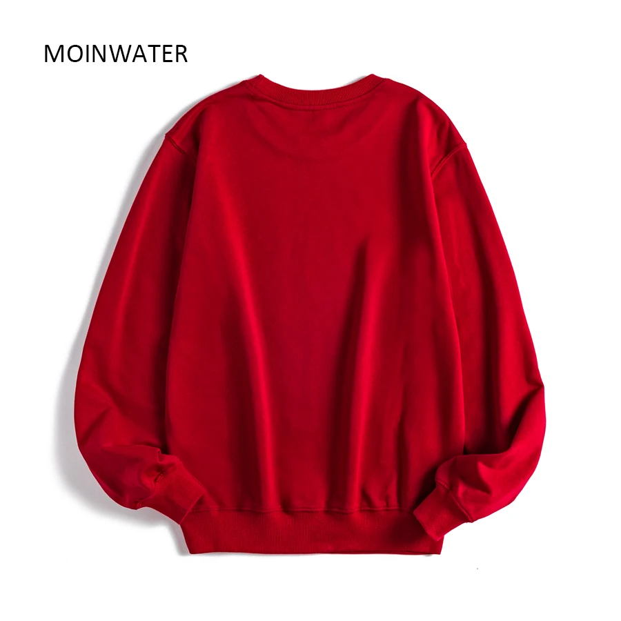 MOINWATER Women Casual Sweatshirts Lady New Streetwear Hoodies Female Terry White Black Hoodie Tops Outerwear MH2002