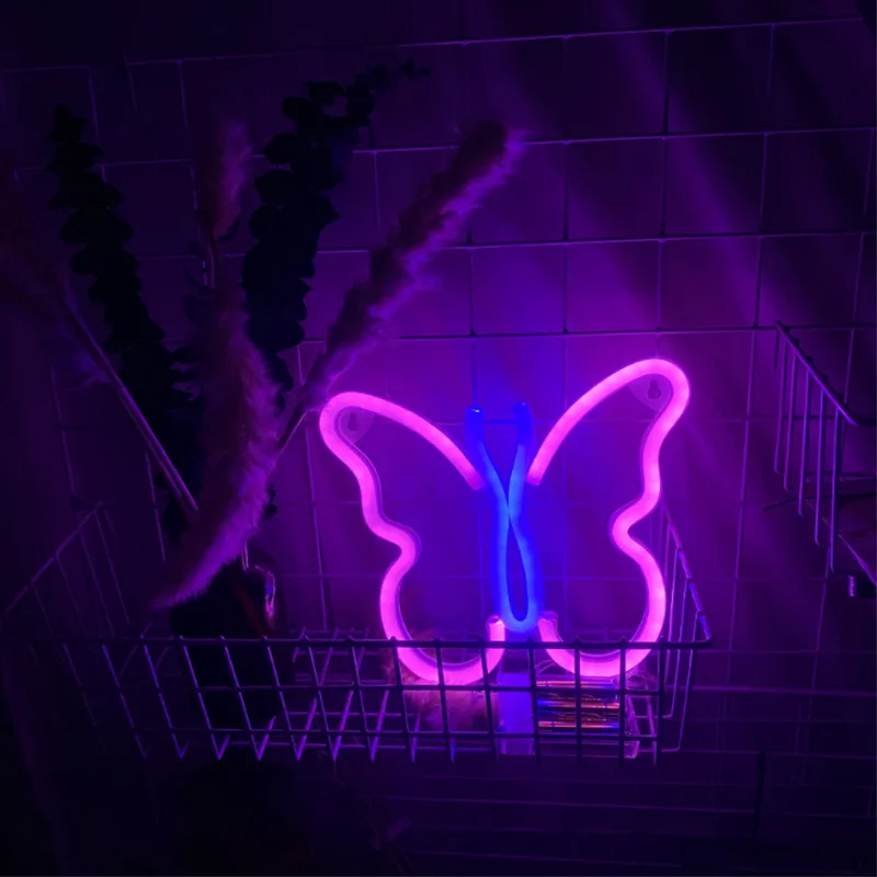 New Product LED Neon Light Butterfly Ins Interior Decoration Night Light New Custom Holiday Lighting Atmosphere Light