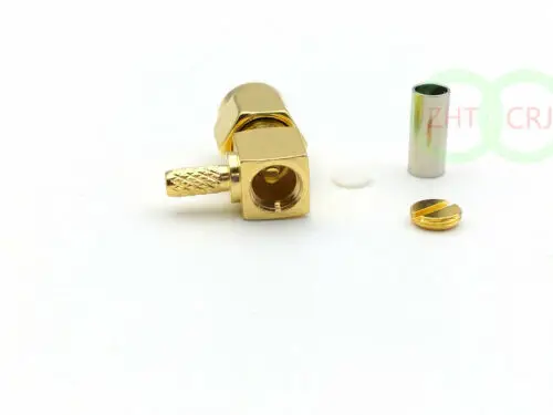 Imagem -02 - Bronze Rf-sma Macho Plug Ângulo Direito Friso Rg174 Rg316 Lmr100 rf Adaptador 100 Peças 300 Peças