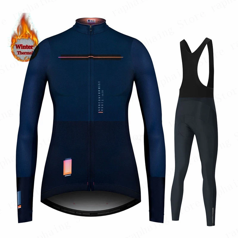 Cycling Jersey Set Women Winter Thermal Fleece Jacket Lady Long Sleeve Sweatshirt Warm Riding Tops Female Bike Spain Uniform