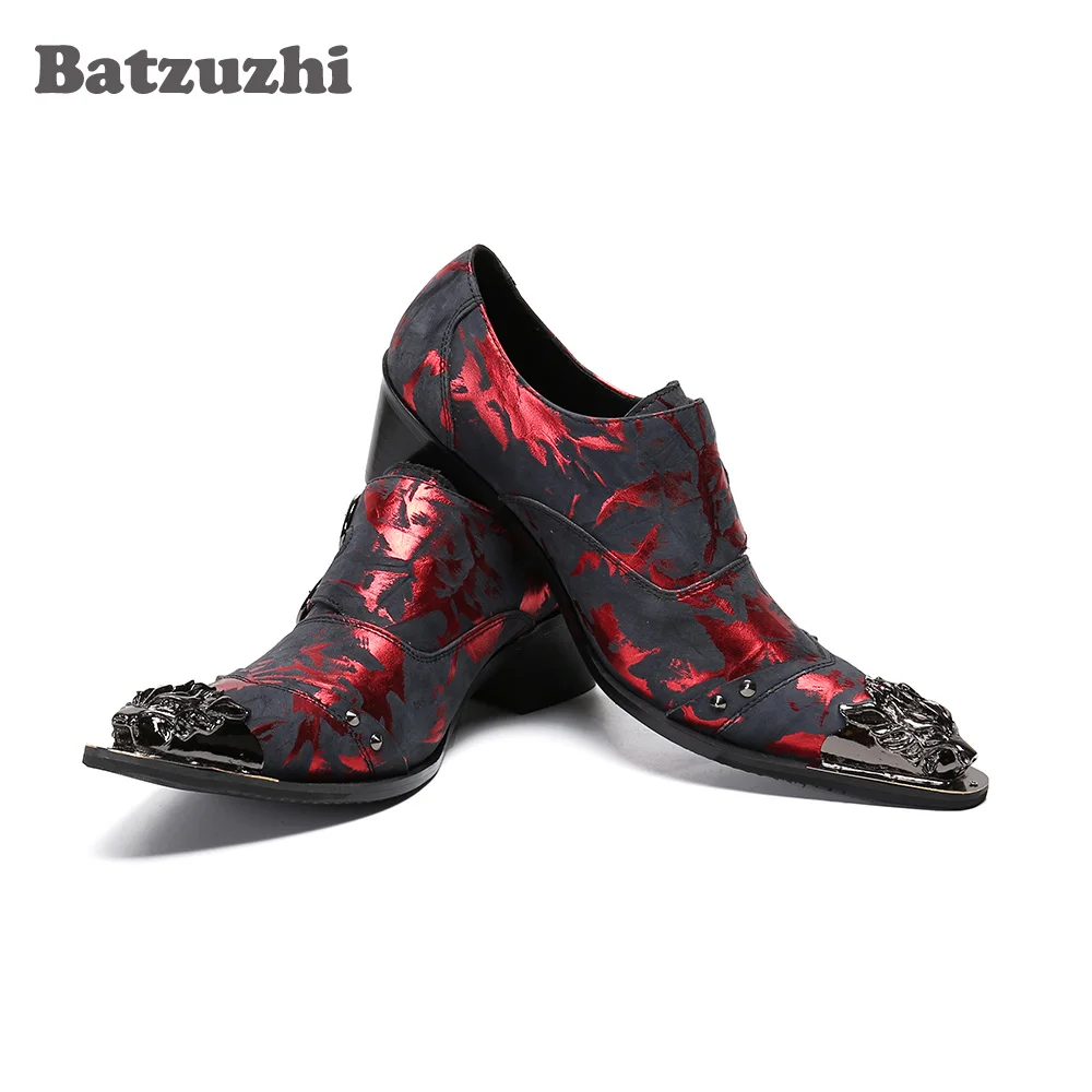 

Batzuzhi Italian Style Men's Shoes 6.5cm High Heels Formal Leather Dress Shoes Pointed Toe Business/Party and Wedding Shoes Men!