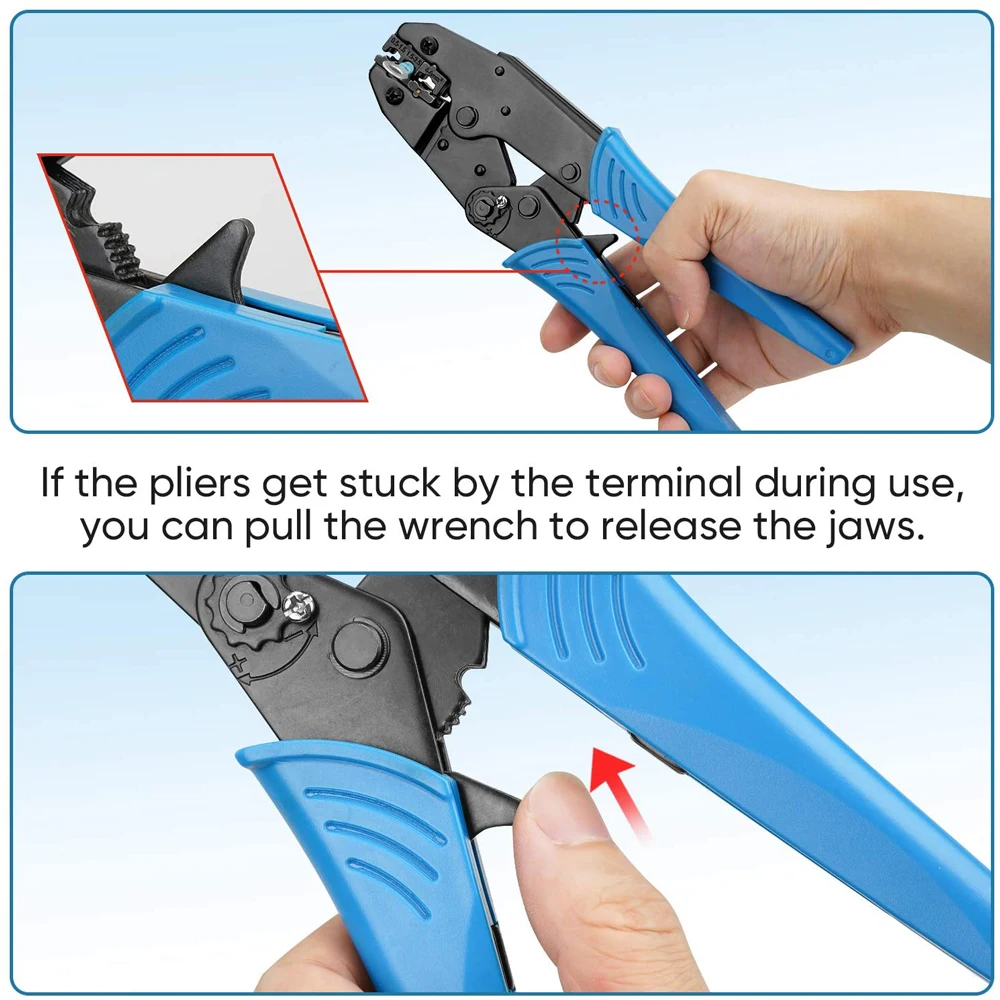Imagem -06 - Wire Crimping Alicadores para Awg2010 Hs30j Spade Butt Isolado Fork Ring Terminais Conectores Crimping Tool Ratcheting Tool