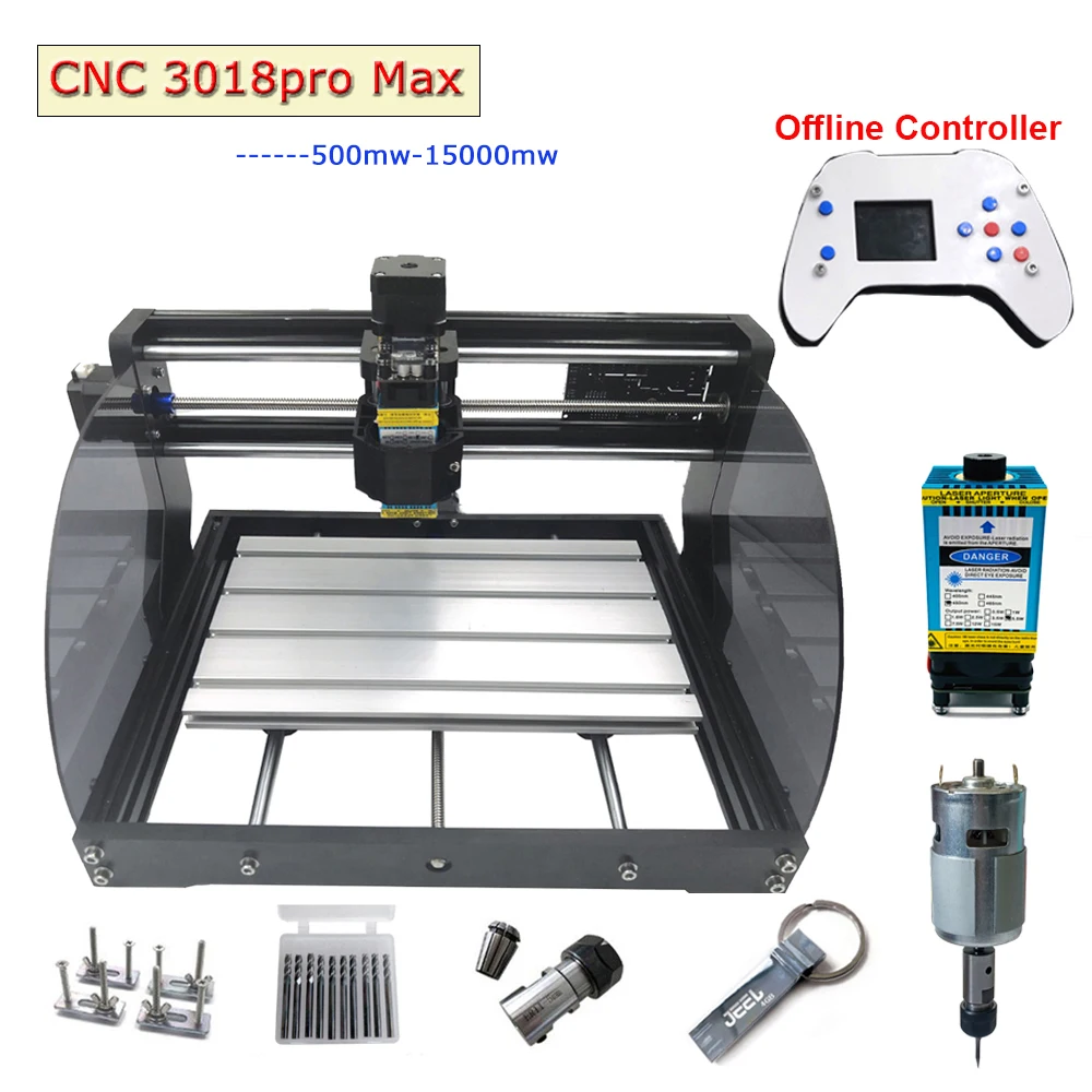 3018Pro Max macchina per incisione Laser CNC potenza 0.5W-15W Router a 3 assi MINI incisore Laser per la lavorazione del legno fai da te con