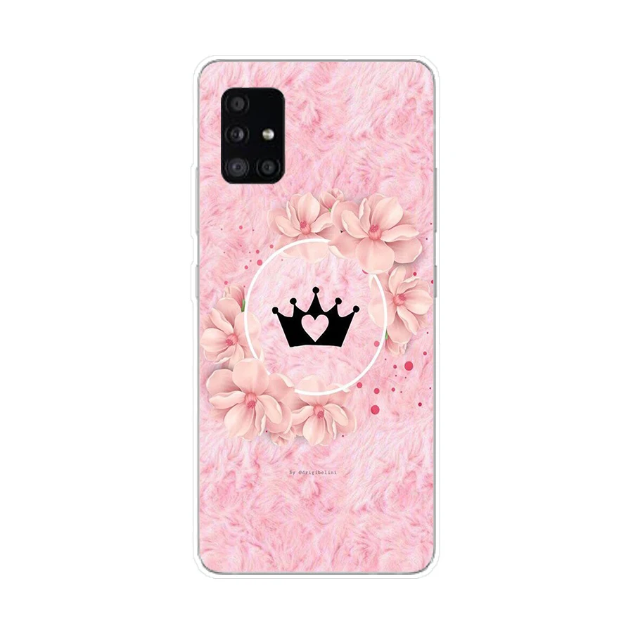 346FG pink Crown Princess Luxury design Soft Silicone Tpu Cover Case for Samsung Galaxy A20 A20E A20S A40 A31 A41 A51 A71 case