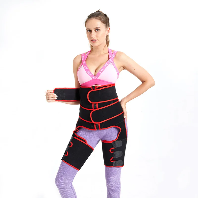 Three-in-one double-waist hip-lifting belt adjustable one-piece sports belt leggings with explosive sweat plastic belt