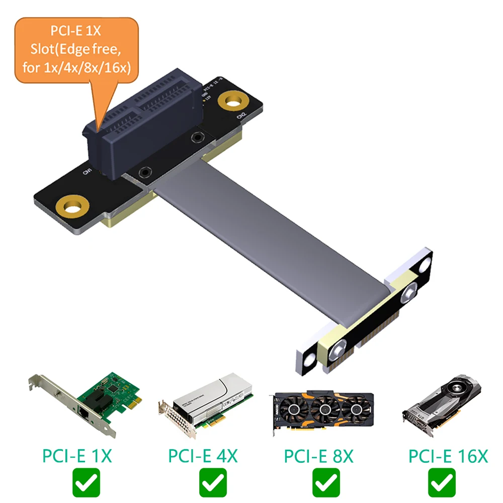 ライザー PCIE x1 延長ケーブルデュアル 90 度 PCI-E PCI Express 1X に 1X スロット · ライザー · カード延長リボンケーブル bitcoin Miner のため