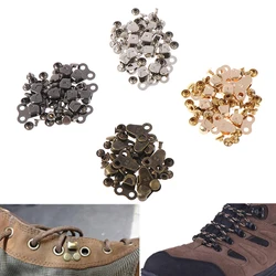 10 Sets Boot Lace Hooks Lace Fittings With Rivets For Outdoor Hiking Camping Climb Accessories