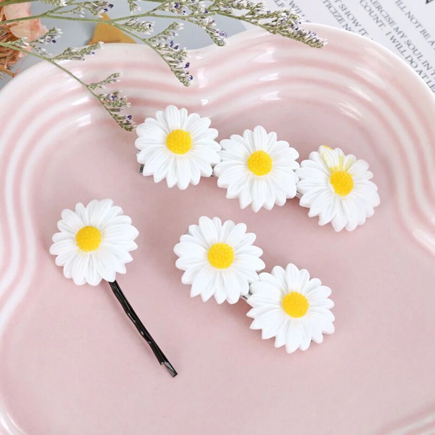 1pcs Flowers Shaped Hair Clip Women Girls Headdress Hair Clip Rubber Band Fashion Hair Accessories Acrylic Hair Barrettes