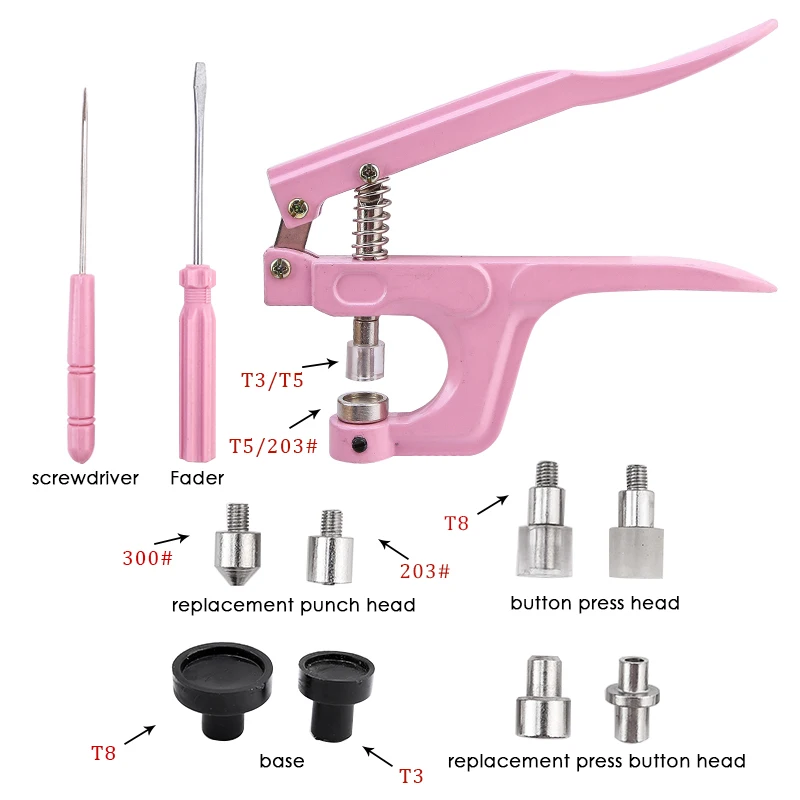 T5 plastikowe/metalowe guziki wielofunkcyjne zatrzaski i 3 rodzaje wymień szczypce zatrzaskowe zestaw przycisków na akcesoria krawieckie do ubrań i