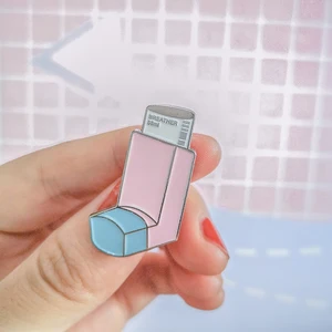 Breather Inhaler Enamel Pin Medis Pasien Asma Dokter Perawat Obat Bros Lencana Bros Kerah Pin untuk Pria Wanita 10 bros dokter penjualan terbaik - №