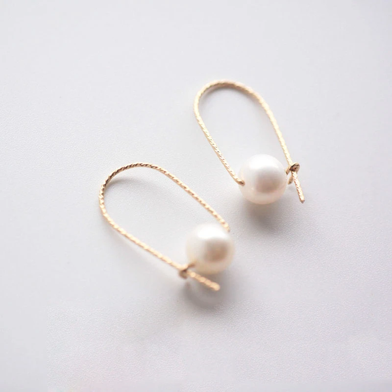 Naturalne barokowe kolczyki z perłami Kolczyki kółka Ręcznie robiona biżuteria wypełniona złotem Brincos Vintage Pendientes Oorbellen Boho Fine Earring