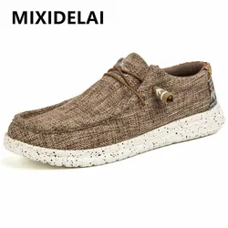 Zapatos de lona de mezclilla informales para hombre, mocasines vulcanizados, zapatillas transpirables de diseñador, estilo de lujo, talla grande, para exteriores