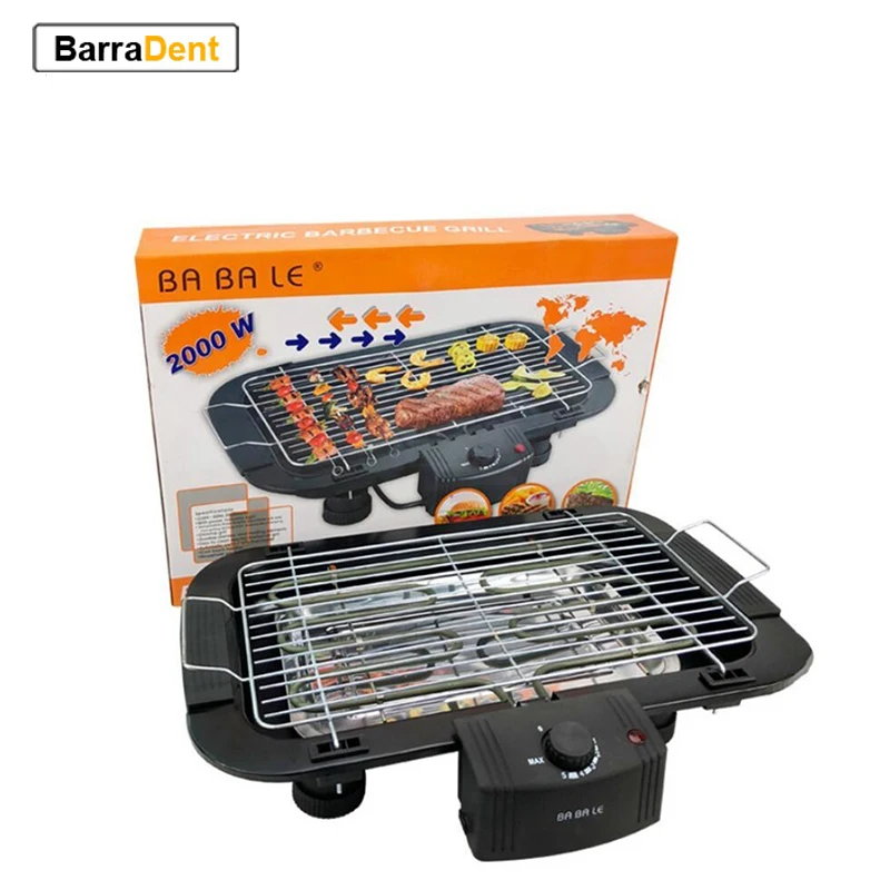 2000W Smokeless Electric Pan Grill BBQ Stove Non-Stick Griddle Meat Kebab Roaster Barbecue Portable Hotplate For Home Outdoor