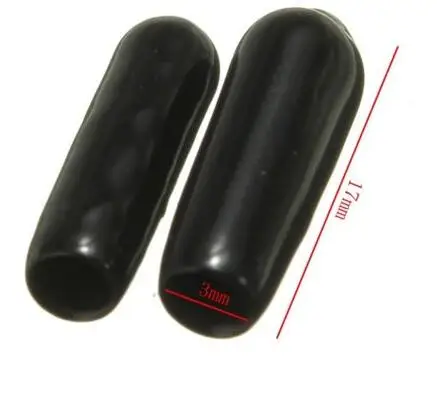 10pcs 3mm Black Rubber Aerial Antenna Caps RC Accessories End Plug Tube Cover