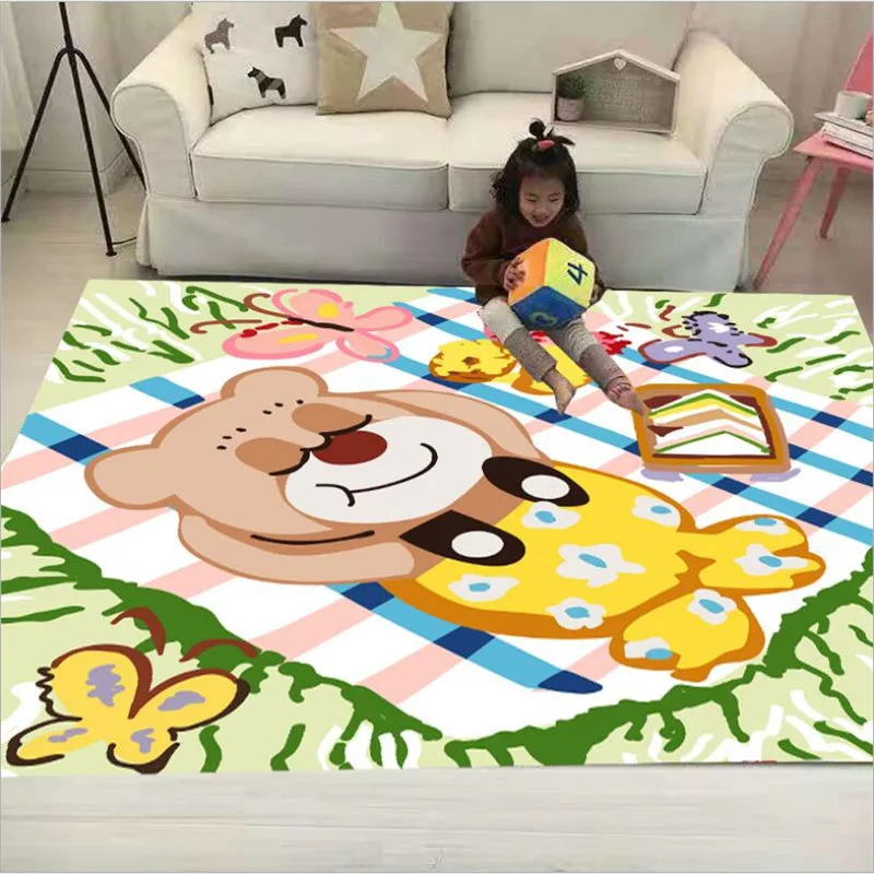 Funny Cartoons Carpet 3D Printed Carpet Square Anti-Skid Area Floor Mat Rug Non-slip Mat Dining Room Living Soft Carpet 01