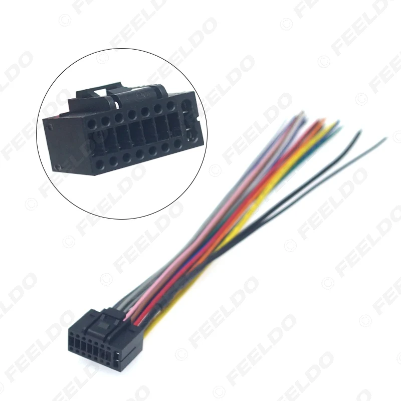 FEELDO-Car Head Unit Estéreo Wire Harness Kits, compatível com XY AUTO, Android Solution Interface, RCA, USB, cabo de áudio e vídeo