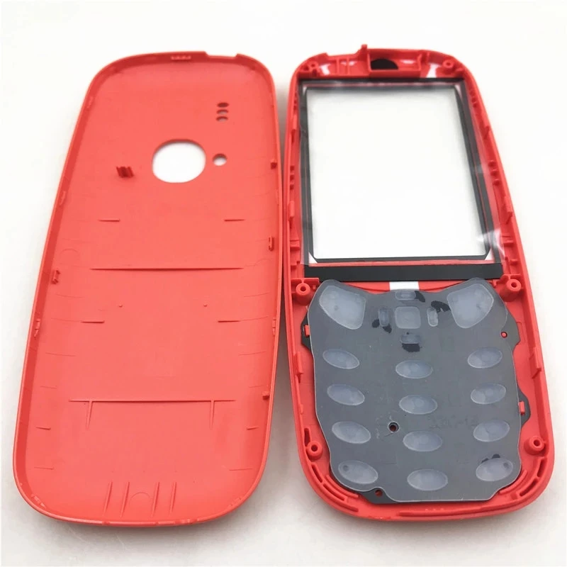 New Full Housing For Nokia 3310 (2G Version) Face Frame + Battery Door Back Cover Housing With English Keyboard