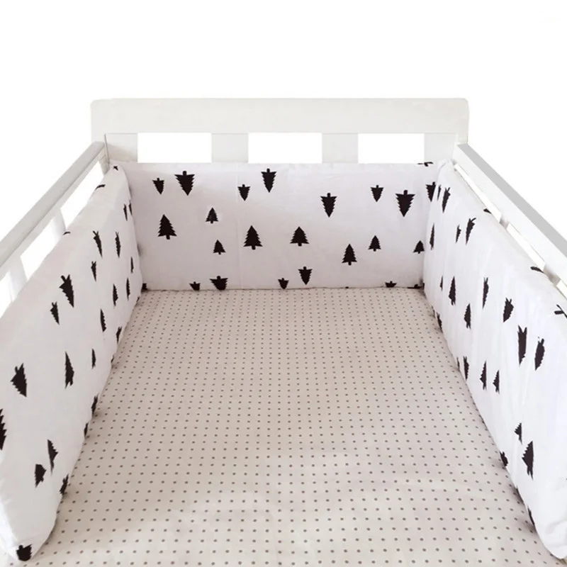 Nordic Sterne Baby Bett Verdicken Stoßstangen Zipper Design einteiliges Krippe Um Kissen Kinderbett Schutz Kissen 200*30 CM – Detail 15