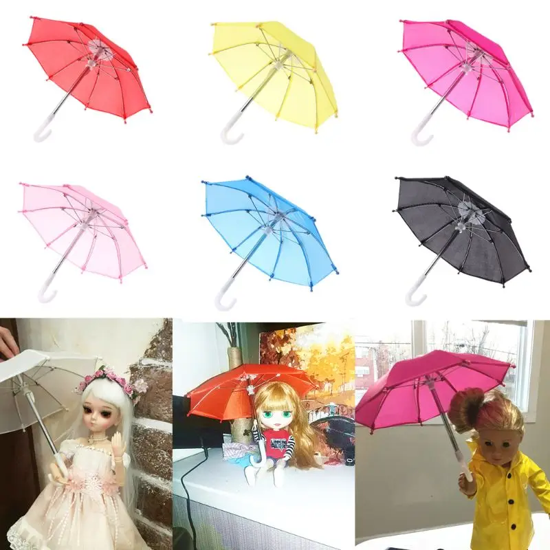 Colorful Mini Umbrella Rain Gear For Blythe American Doll 18 Inch Doll Accessories Baby Photography Props Kids Toy