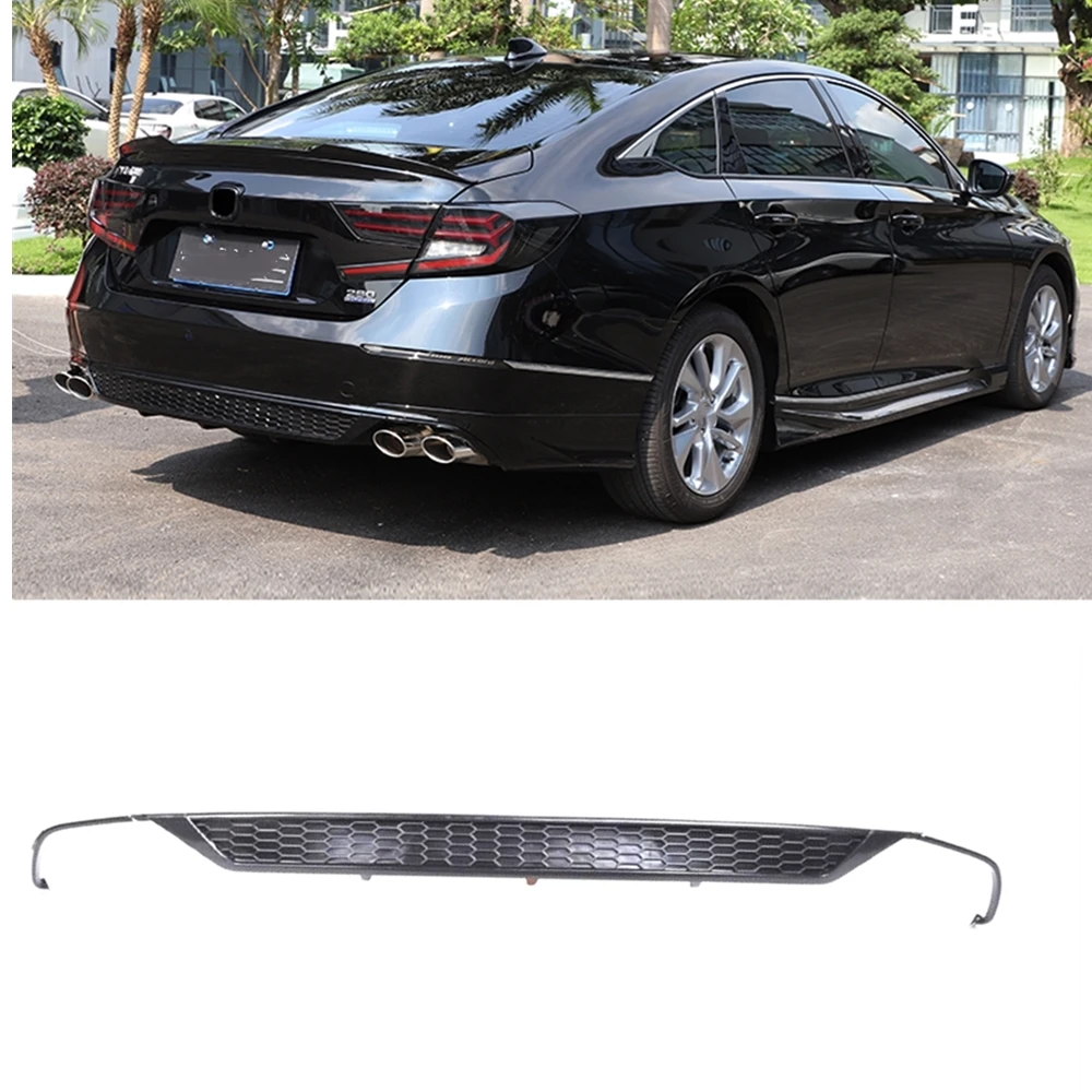 YOFER-Amortecedor Traseiro Difusor Lip para Honda Accord 2018-2022, Esporte Preto Brilhante, Suporte De Escape De Carro, Divisor De Inicialização, Kit De Placa De Spoiler