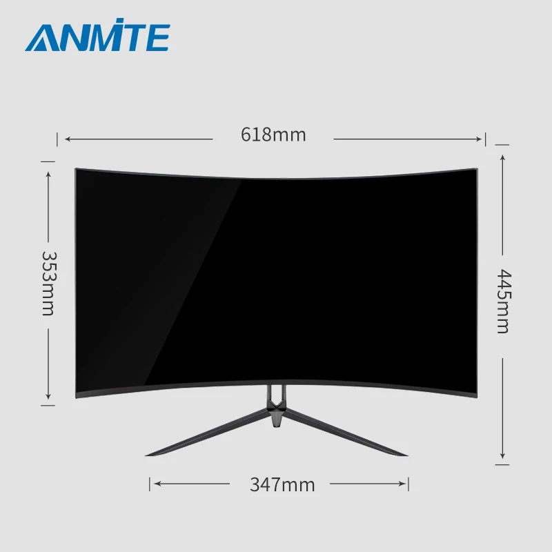 Imagem -05 - Anmite-monitor Curvo para Jogos Ecrã Ultra-fino Hdr Qhd 2560x1440 Pchdmi 144hz 27 2k 165hz