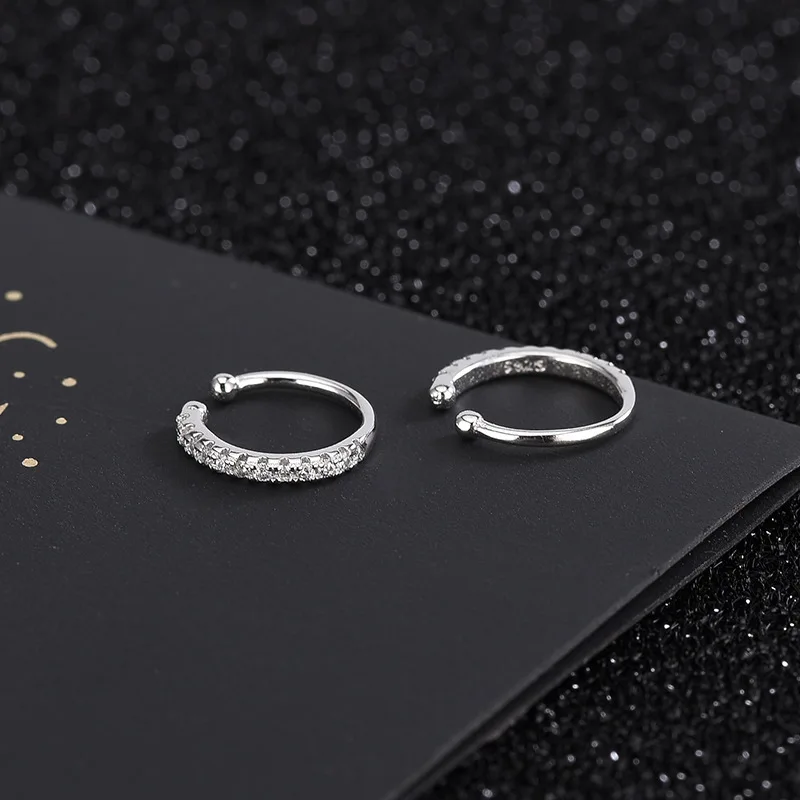 Real 925 Sterling Silver Simple Earcuff Tasteful Zircon Clip On Earrings For Women Small Ear Cuff Jewelry Girls pendientes mujer