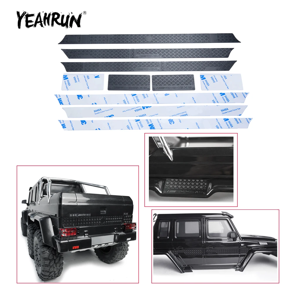 YEAHRUN-placa antideslizante lateral de Metal para coche, accesorio de decoración envolvente para TRX-6 G63 1/10 RC Crawler modelo, piezas de mejora de carrocería