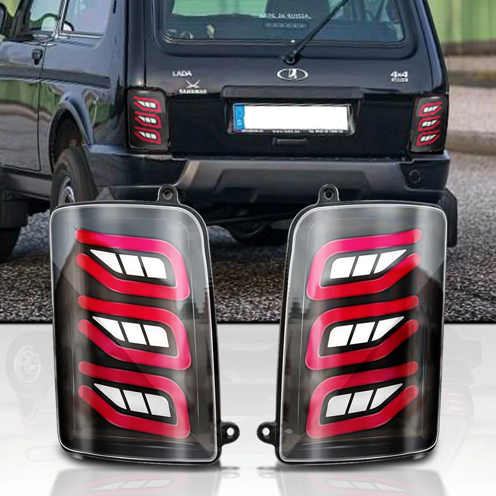 

For Lada Niva 4x4 1995 the new sytle LED Tail Lights with Running Light Turn signal PMMA / ABS Plastic rear taillight