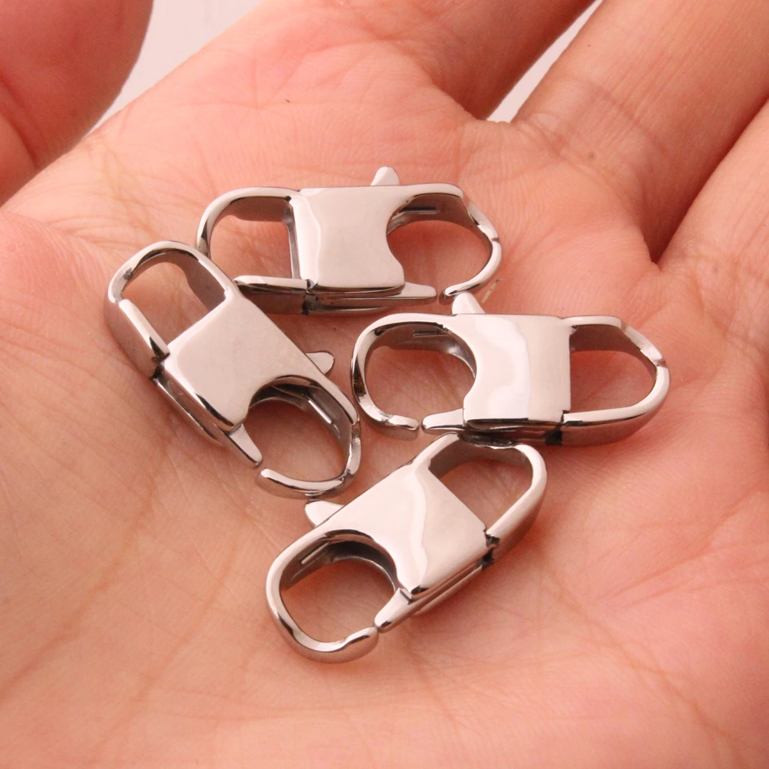 10/50/100pcs 22/26/32mm Solid Stainless Steel Lobster Clasps DIY Findings Lot