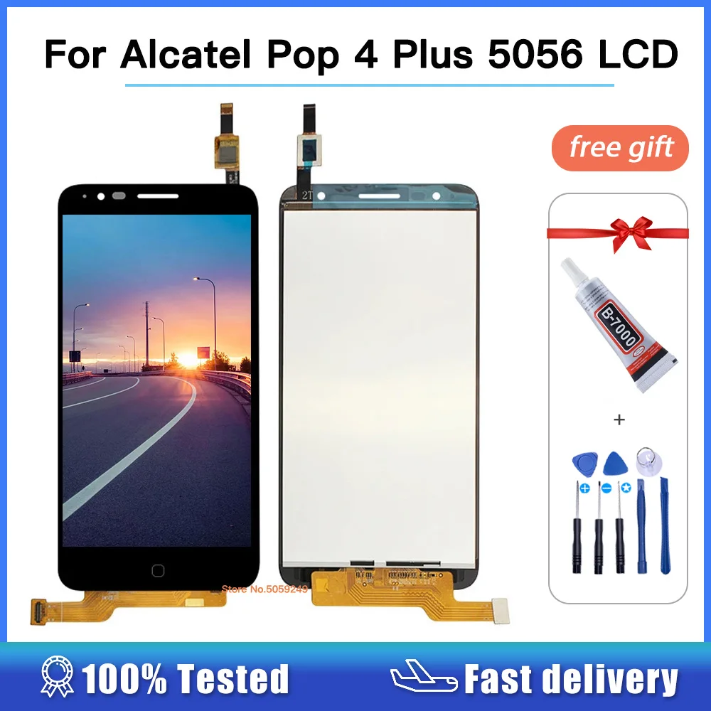 high quality 5.5 inch For Alcatel Pop 4 Plus 5056D OT5056D OT5056 5056 5056A LCD Display Digitizer Screen Touch Glass Assembly