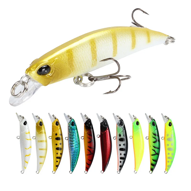 AS Long Casting Minnow Hard Bait Lure with Treble Hooks Plastic Hard Bait Shore cast Artificial Jig Freshwater Crankbait