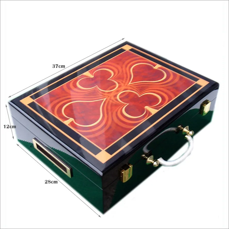 High-end Solid Wood Casino Chips Box Capacity 300/500pcs Chips High Quality Atmospheric Texas Poker Chips Capacity Suitcase