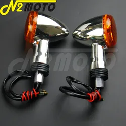 Motorcycle 12V Front Rear Turn Signals Indicator Light Chrome Amber Indicator Blinker Flasher For Suzuki Boulevard M109R 06-15