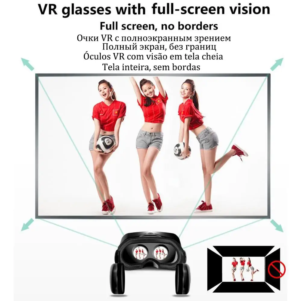Realidade virtual 3d vr óculos fone de ouvido capacete inteligente para smartphones lentes do telefone móvel com fone de ouvido controlador viar binóculos