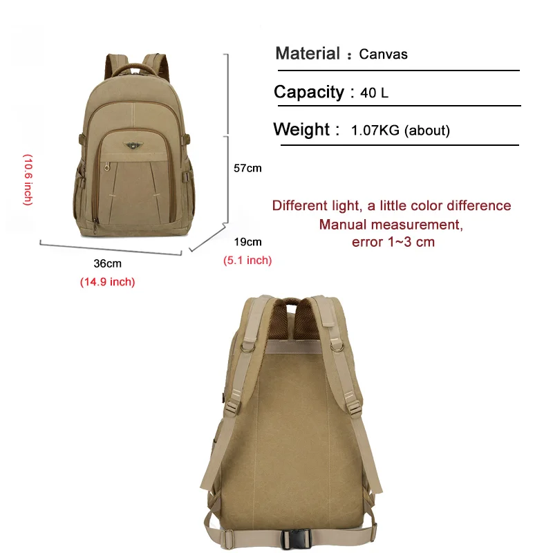 Laptop Canvas Backpack Men\'s Travel School Shoulder Bags Multifunction Rucksack Water Resistant Computer Backpacks For Teenager